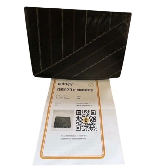 Vintage FENDI Black Clutch Ribbed Leather Brown White Whip-Stitch - Picture 5 of 11